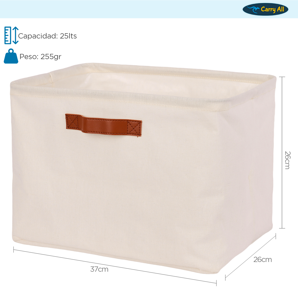 Cesta Organizadora Plegable Carry All De Lino M-6