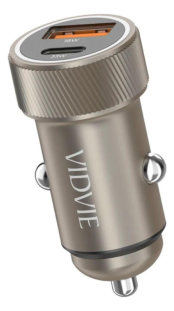 Cargador Auto Adaptador Carga Rápida 33w Tipoc 18w Usb 12-24 Gris cc542-0