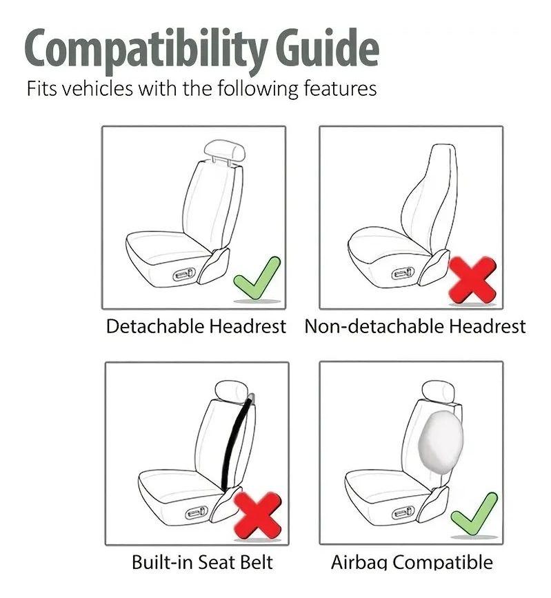 Set Fundas Cubre Asiento Negro Diseño Costura 9pcs Negro-3