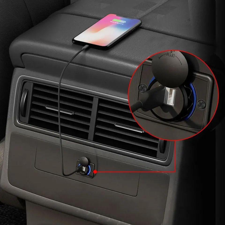 Cargador Usb Dual Sobrepuesto Cubierta Protector 2.1a 12-24v-3