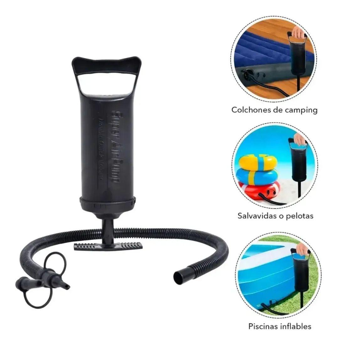 Bombín Inflador Manual Con 3 Válvulas Colchón Piscina Globos-4