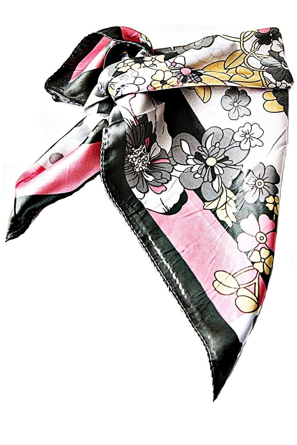 Pañuelo Bandana Jardín Gris Rosado VivaFelicia-0