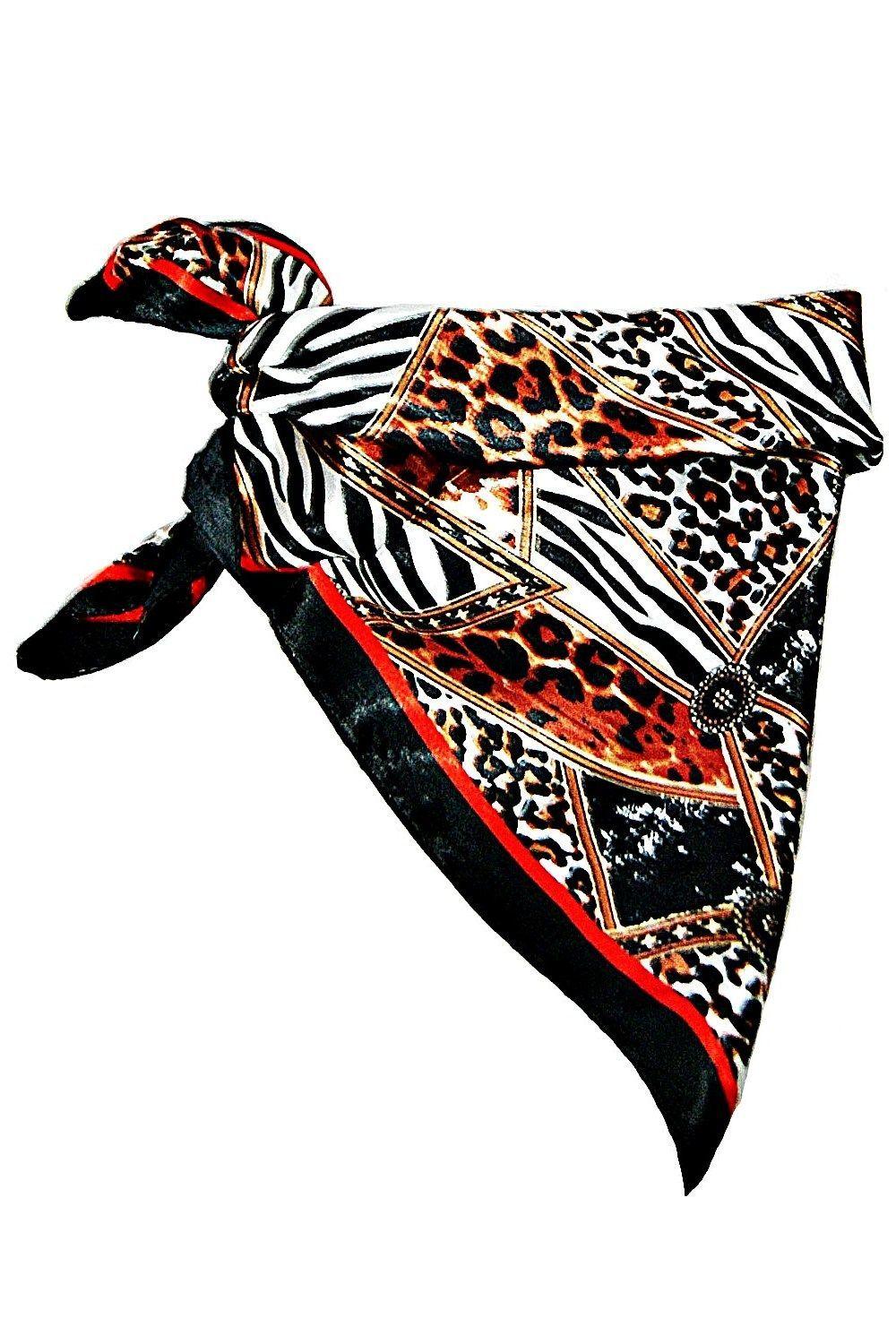 Pañuelo Bandana  Patchwork  Café  Negro VivaFelicia-0