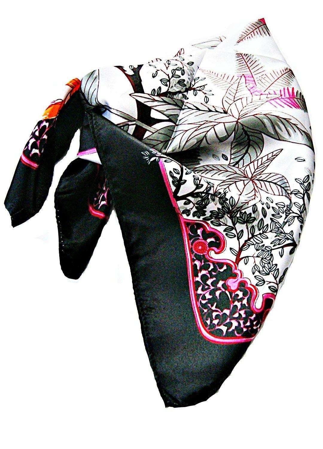 Pañuelo Bandana Jardín Magenta Gris VivaFelicia-0