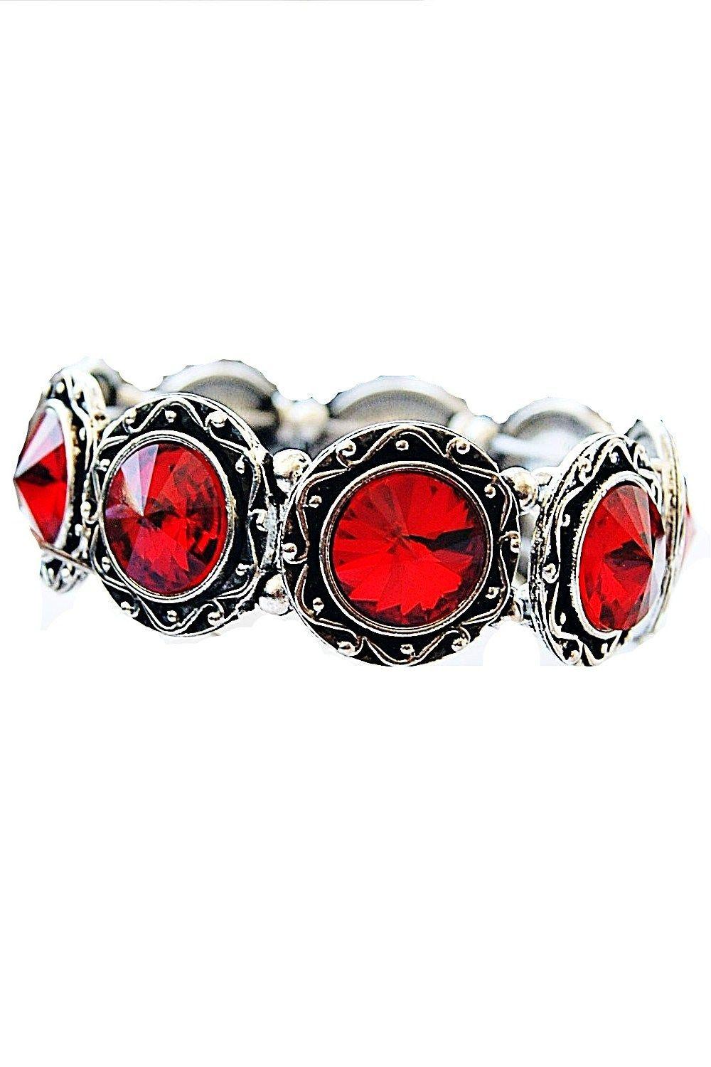 Pulsera Elásticada Lunas Rojo VivaFelicia-0