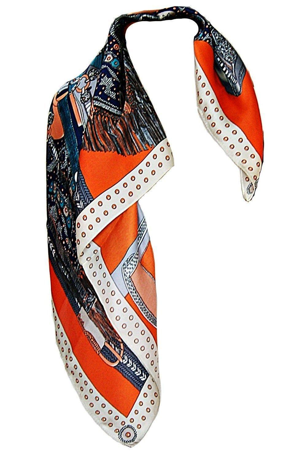 Pañuelo Seda Valquiria Naranjo VivaFelicia-0