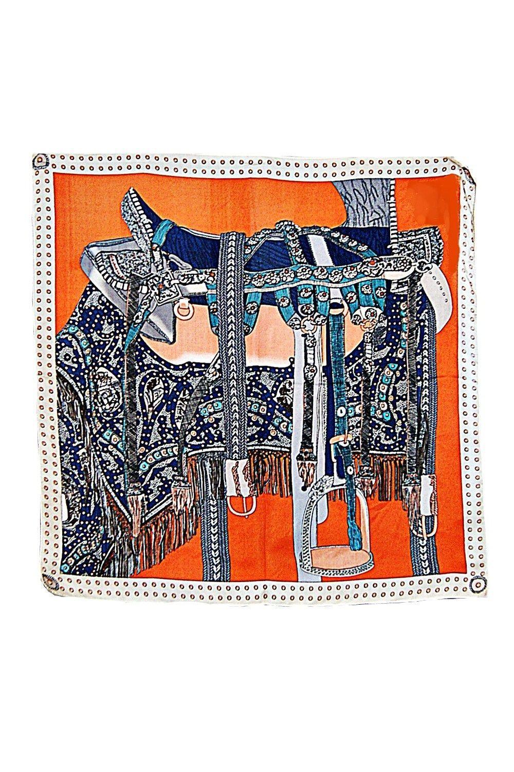 Pañuelo Seda Valquiria Naranjo VivaFelicia-1