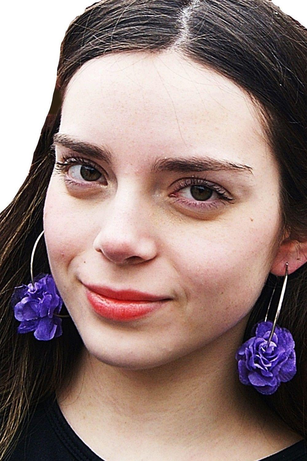 Aros Hechos a Mano Argollas Rosa Morado  Viva Felicia-0