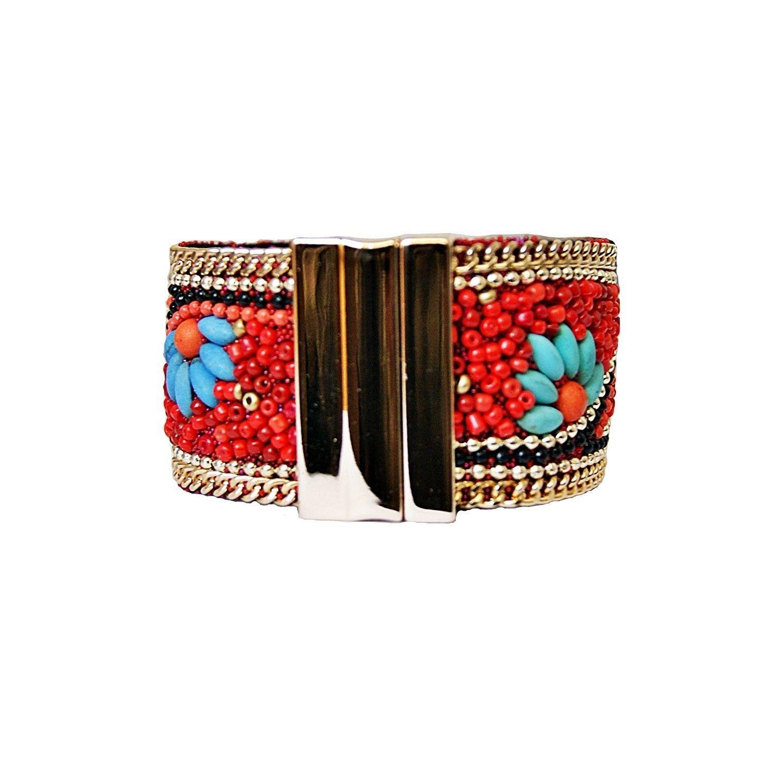 Pulsera Margaritas Rojo Viva Felicia-1