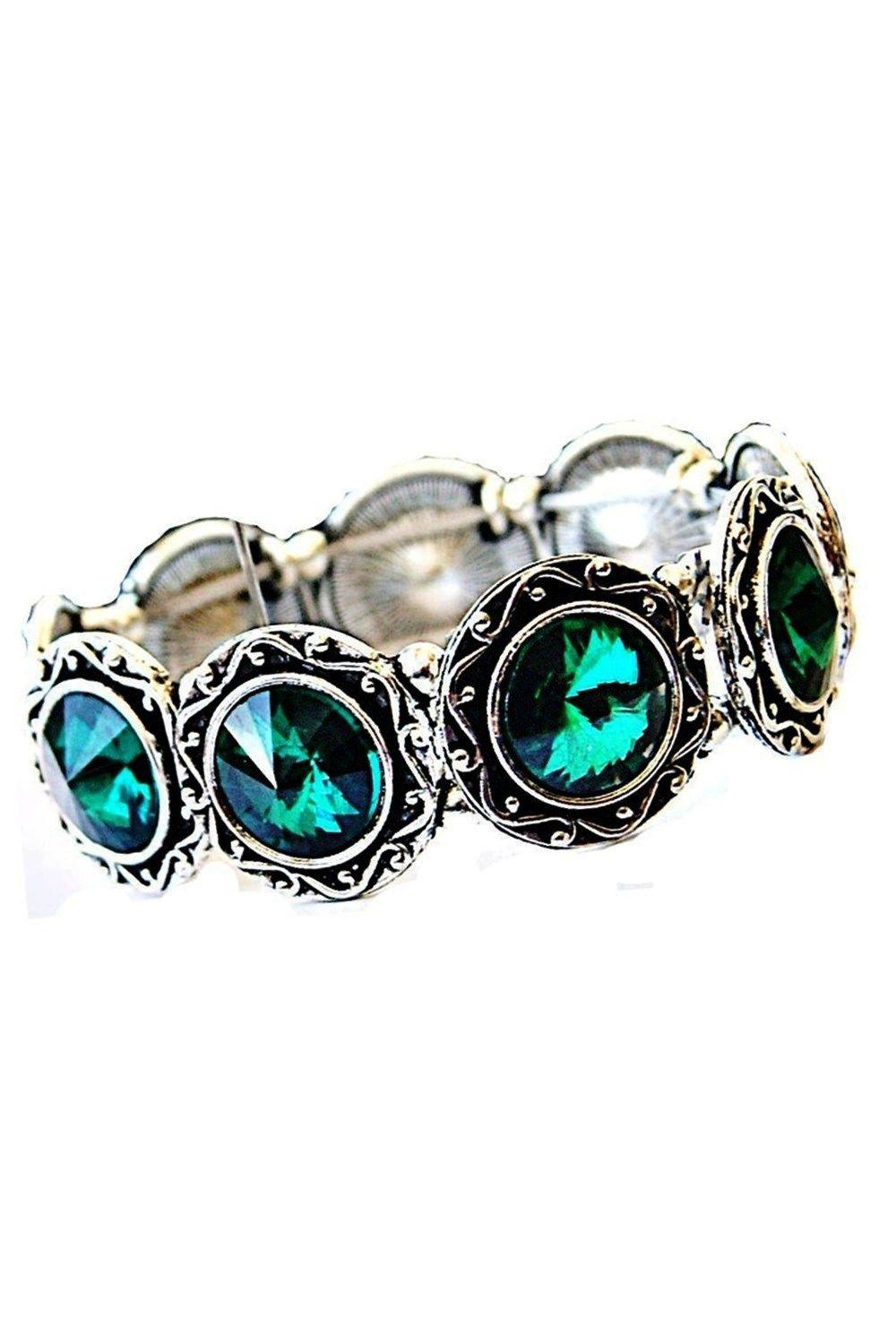 Pulsera Elásticada Lunas Verde VivaFelicia-1
