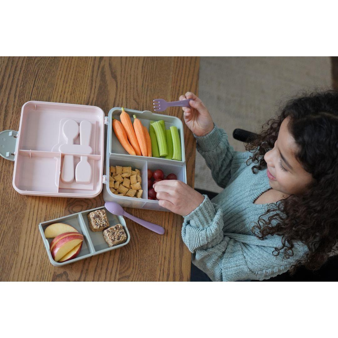 Lonchera Bento Box Con Cubiertos - Rosa-4