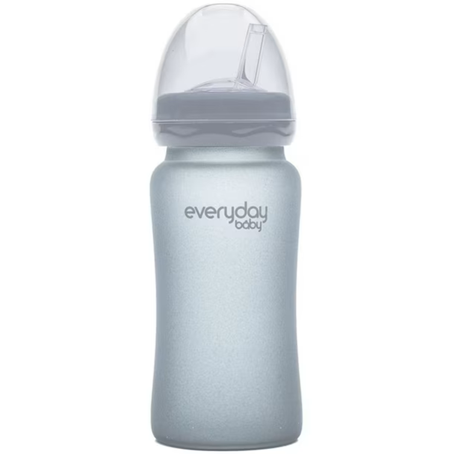 Mamadera de vidrio con bombilla 240 ml - Gris-0