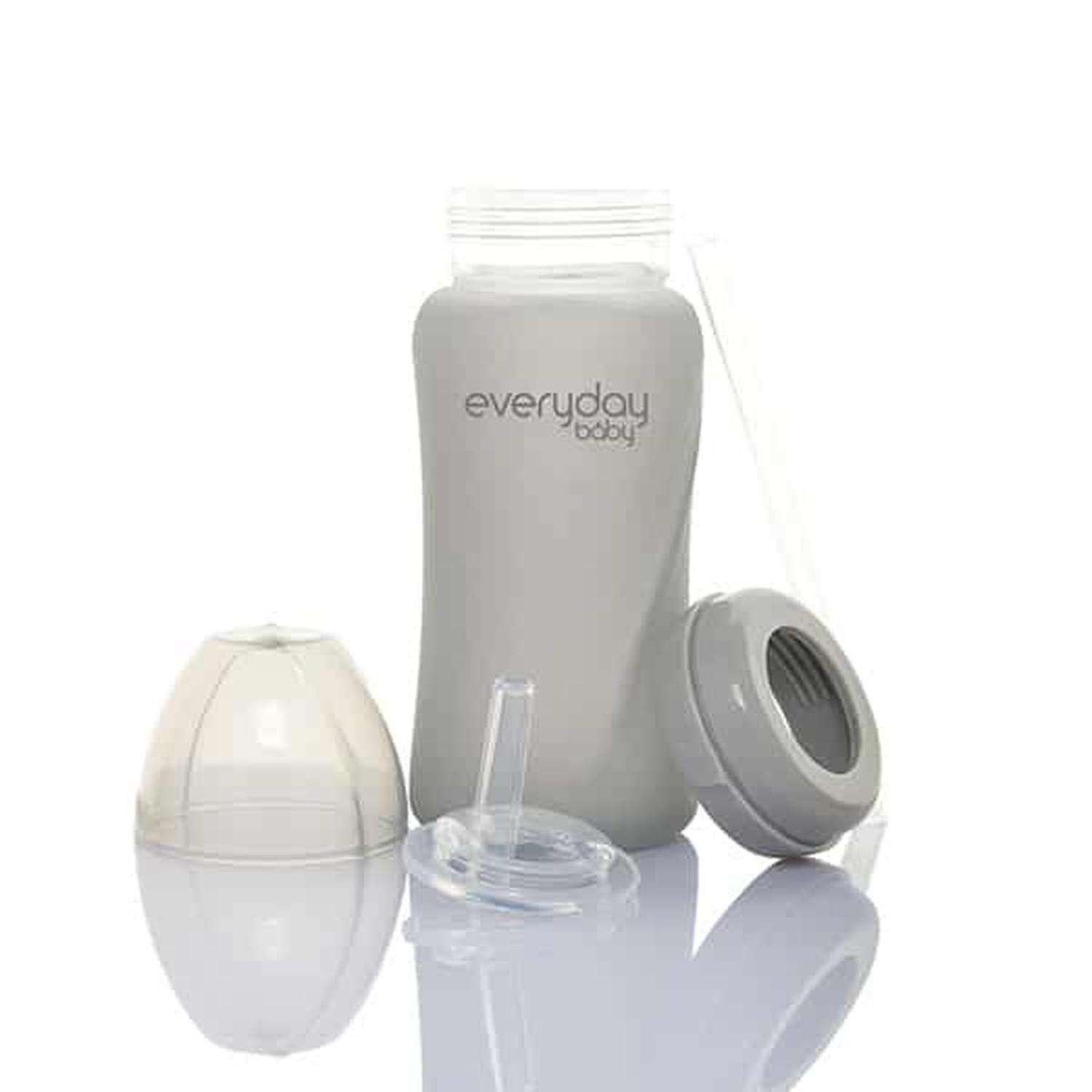 Mamadera de vidrio con bombilla 240 ml - Gris-1
