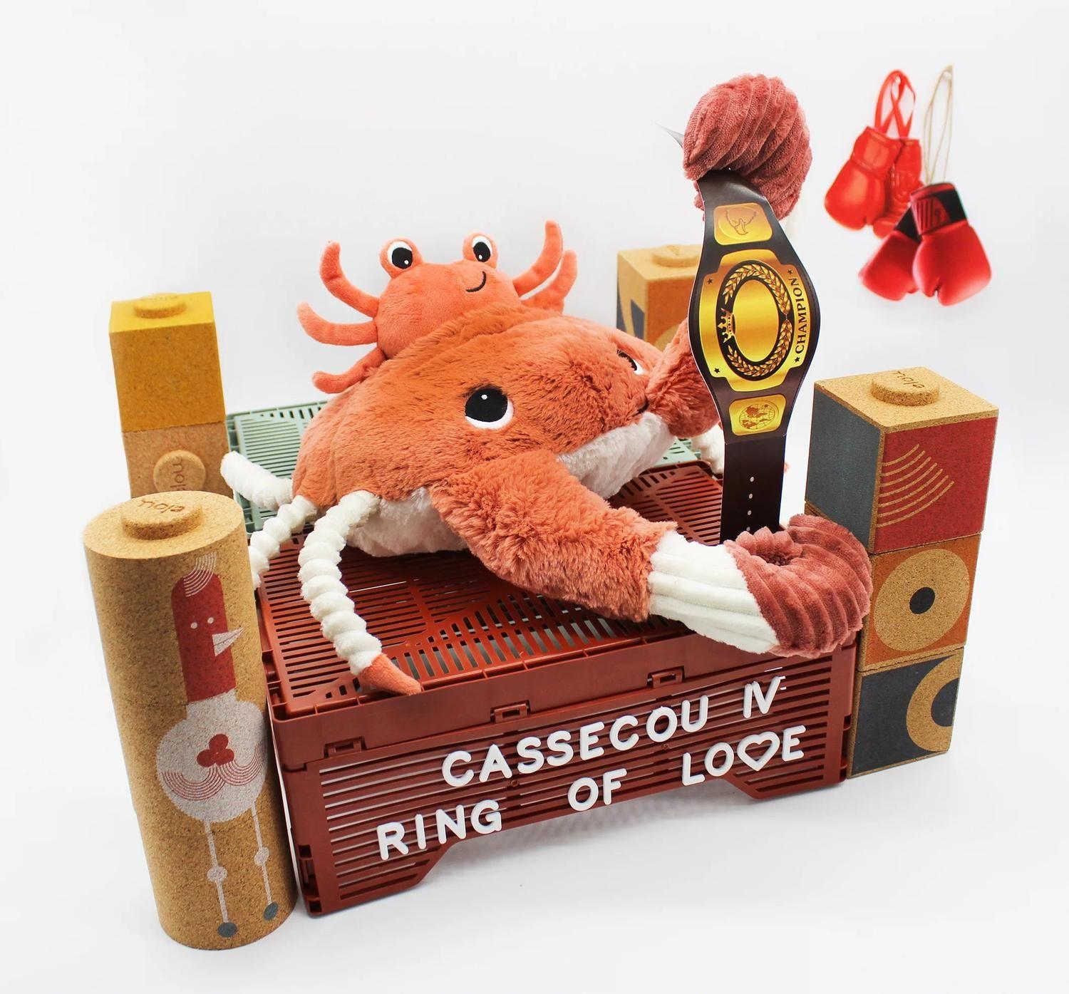 Peluche Cangrejo Cassecou Mamá y Bebé - Terracota-2