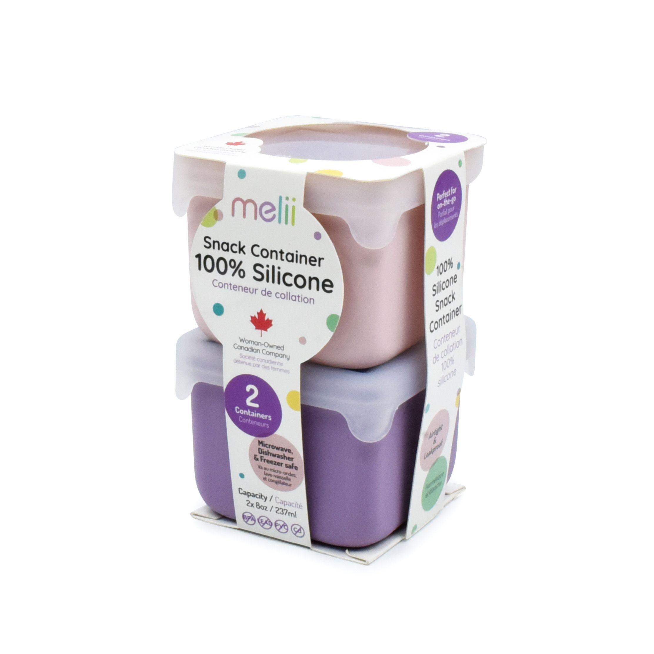 Pack De 2 Contenedores De Silicona Rosado Y Morado-3
