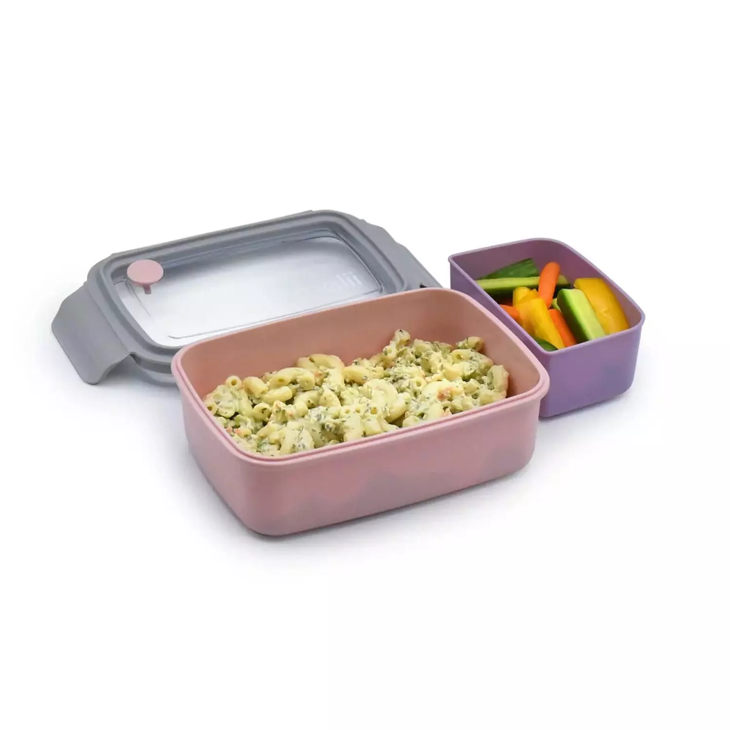 Lonchera bento box con compartimientos 880 ml - Rosado-2
