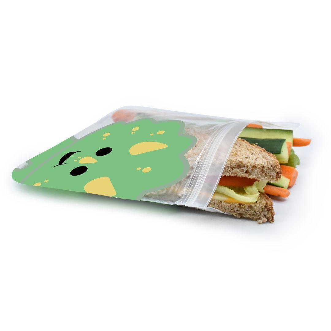 Pack de 4 Bolsas Reutilizables Para Snacks Dino-Leon-2