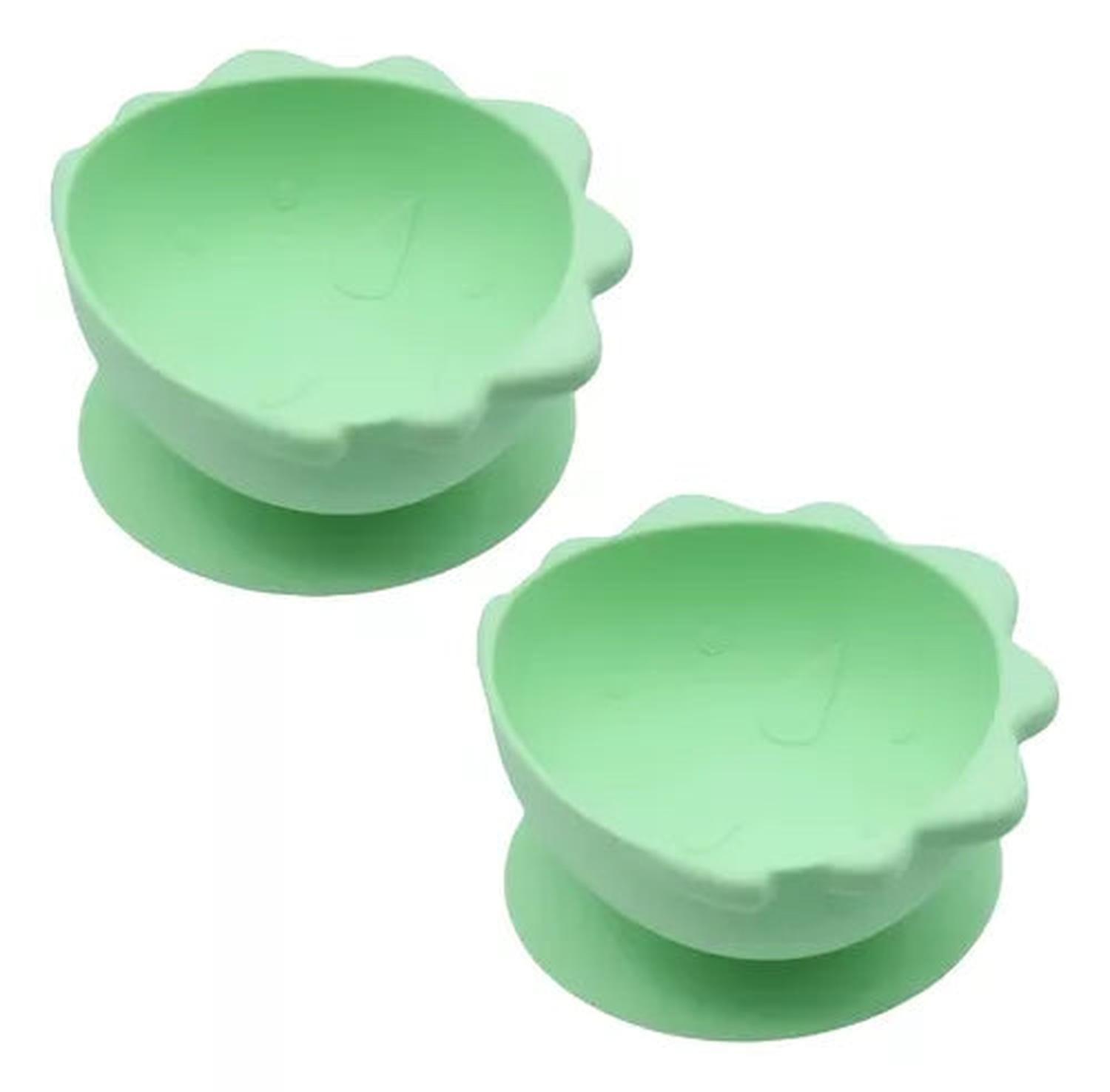 Pack de 2 bowls con succión de silicona - Verde-2