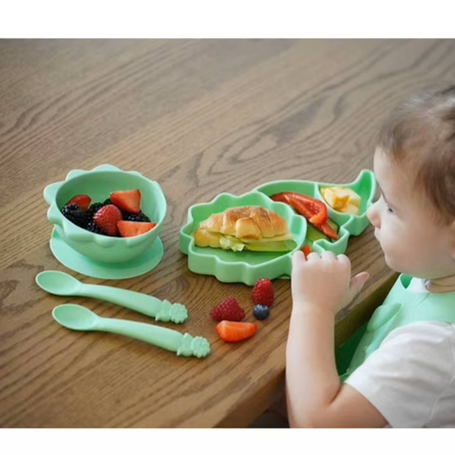 Pack de 2 bowls con succión de silicona - Verde-4
