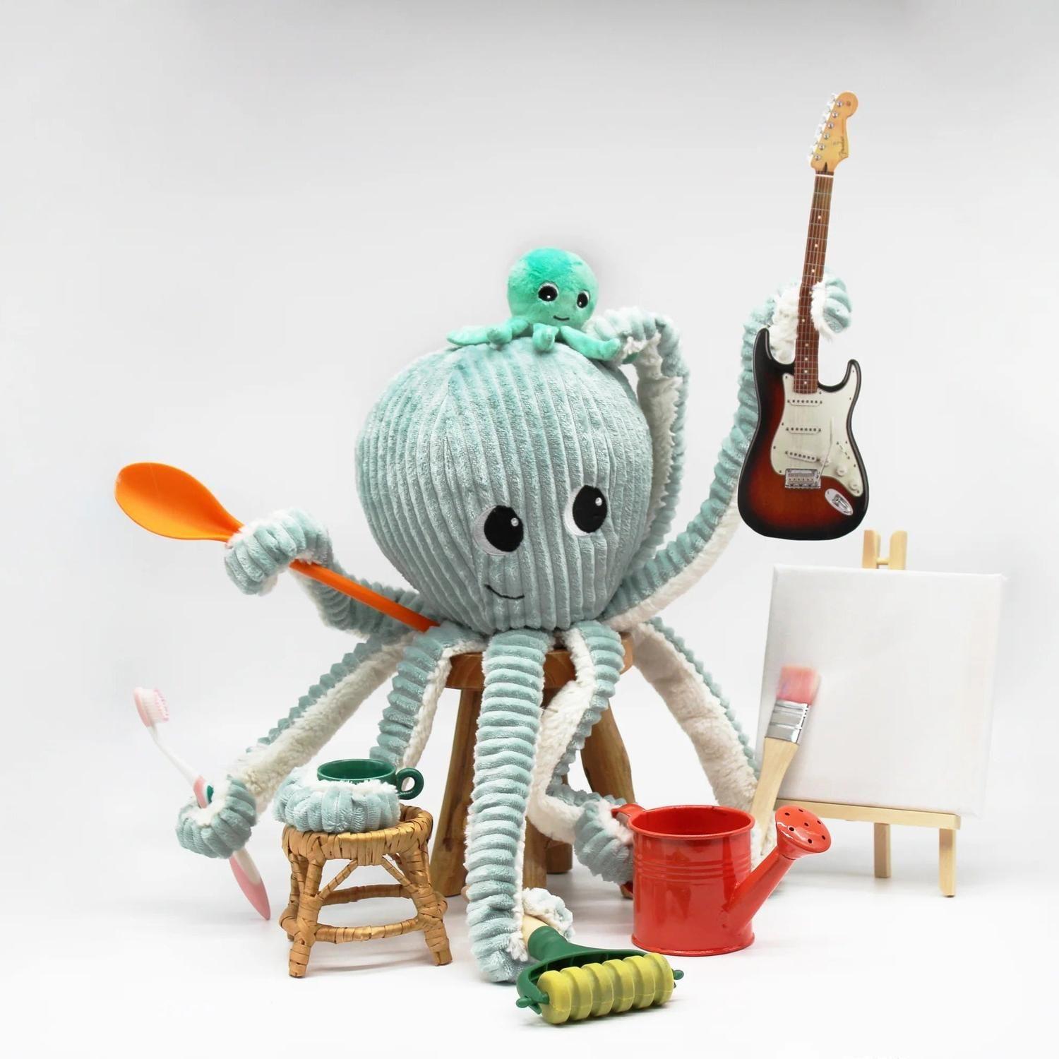 Peluche Pulpo Filou Mamá y Bebé - Menta-3