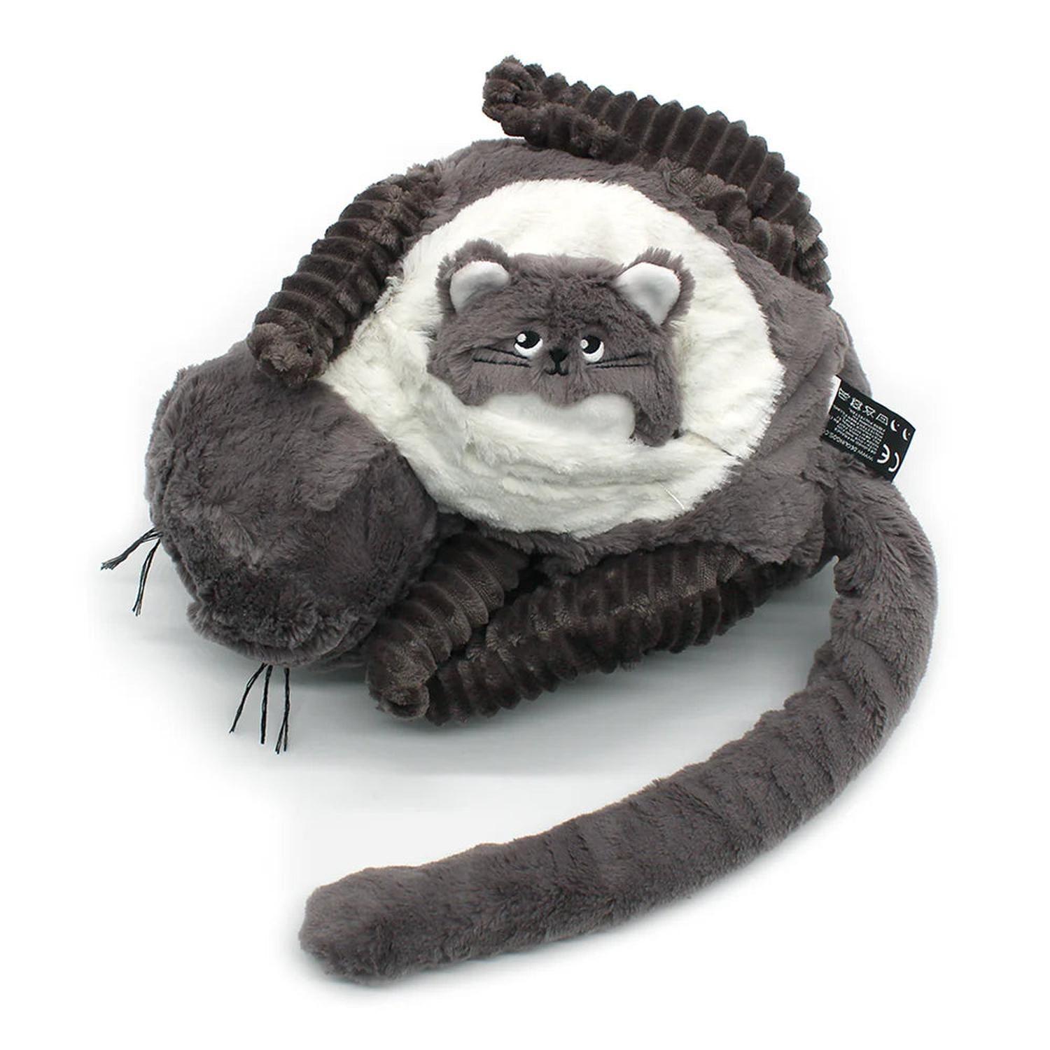 Peluche Gato Miaou Mamá y Bebé - Gris-2
