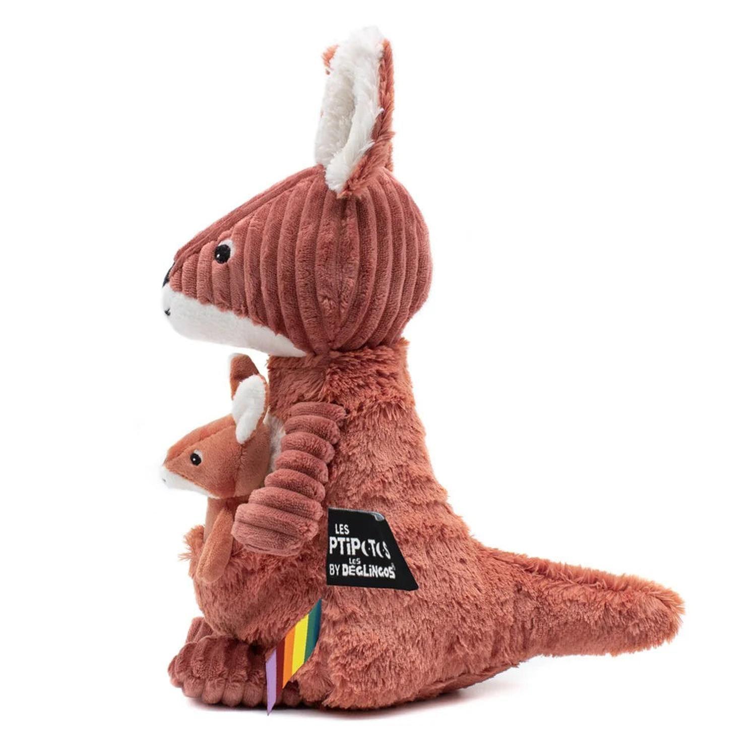 Peluche Canguro Allezou Mamá y Bebé - Terracota-2