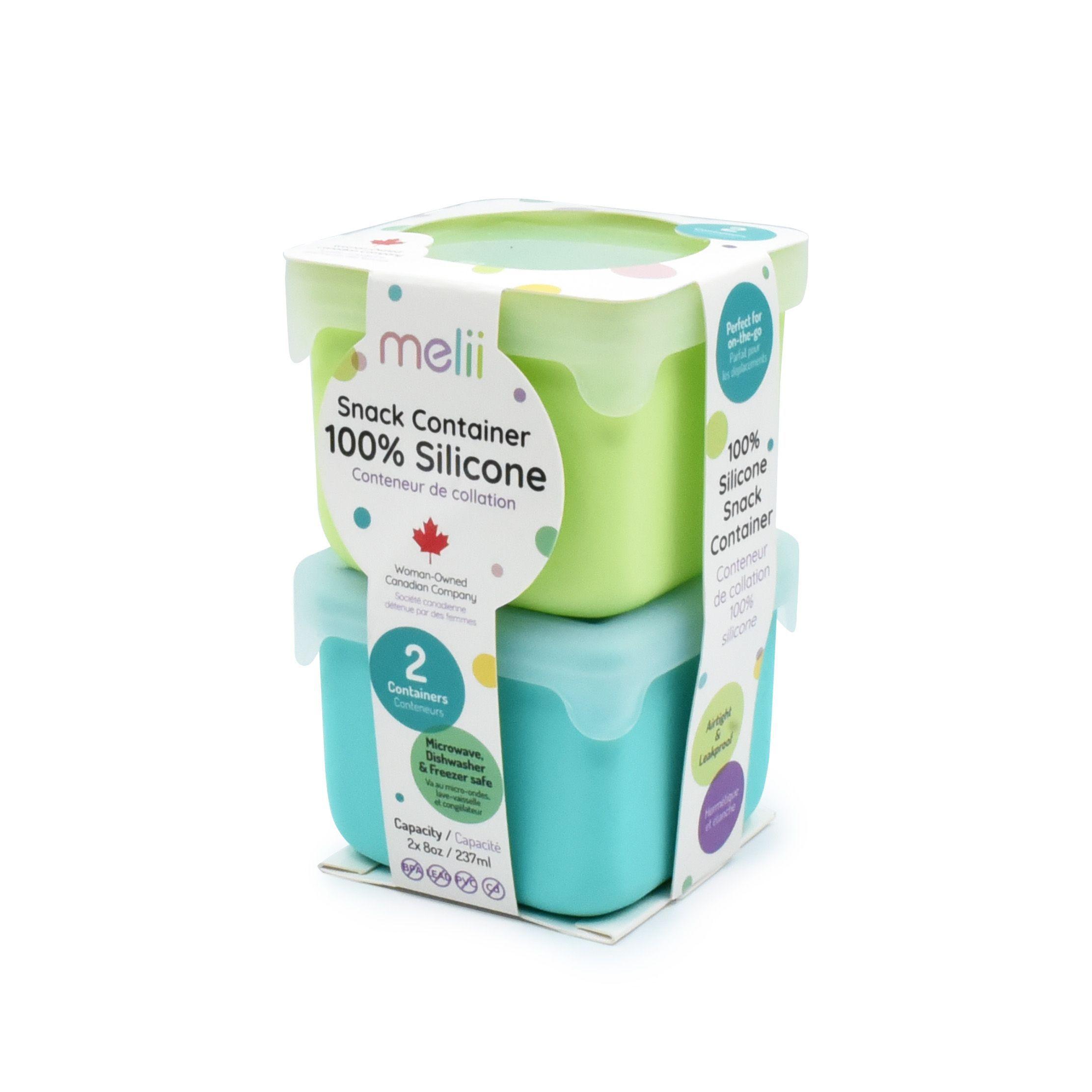 Pack De 2 Contenedores De Silicona Verde Y Turquesa-4