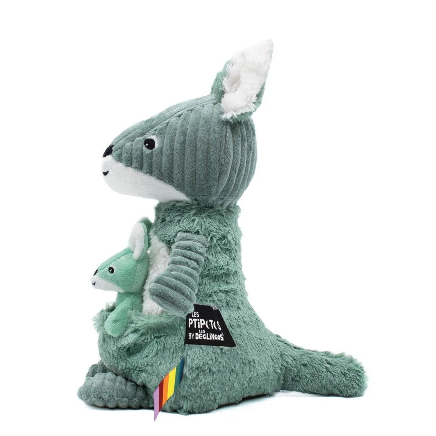 Peluche Canguro Allezou Mamá y Bebé - Verde-2