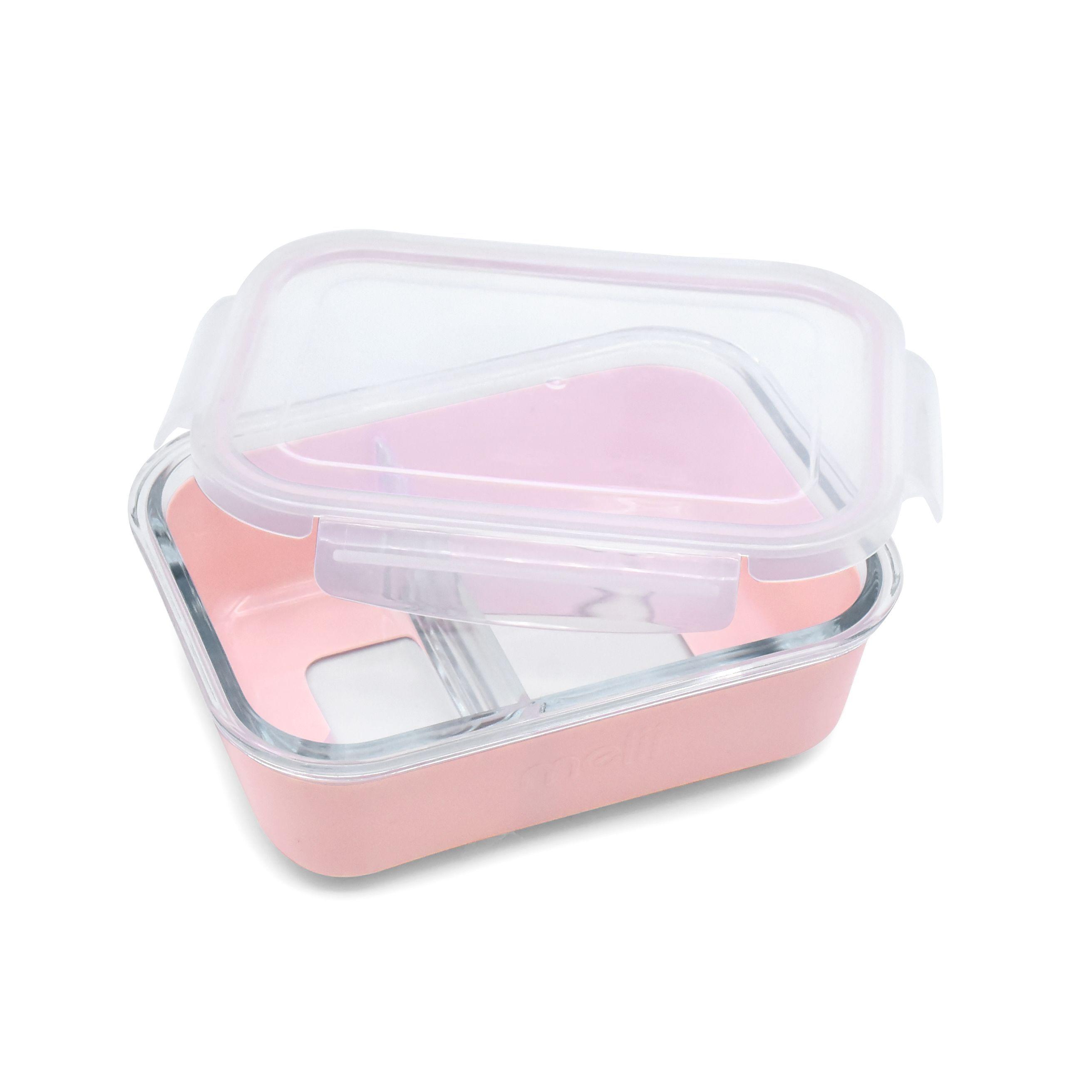 Contenedor Bento de Vidrio Con Funda De Silicona Rosa 740 ml-0