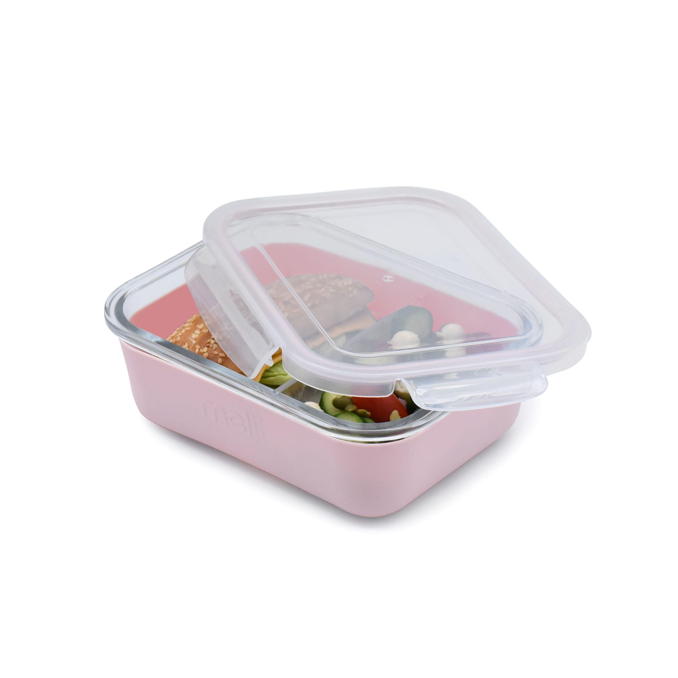 Contenedor Bento de Vidrio Con Funda De Silicona Rosa 740 ml-2