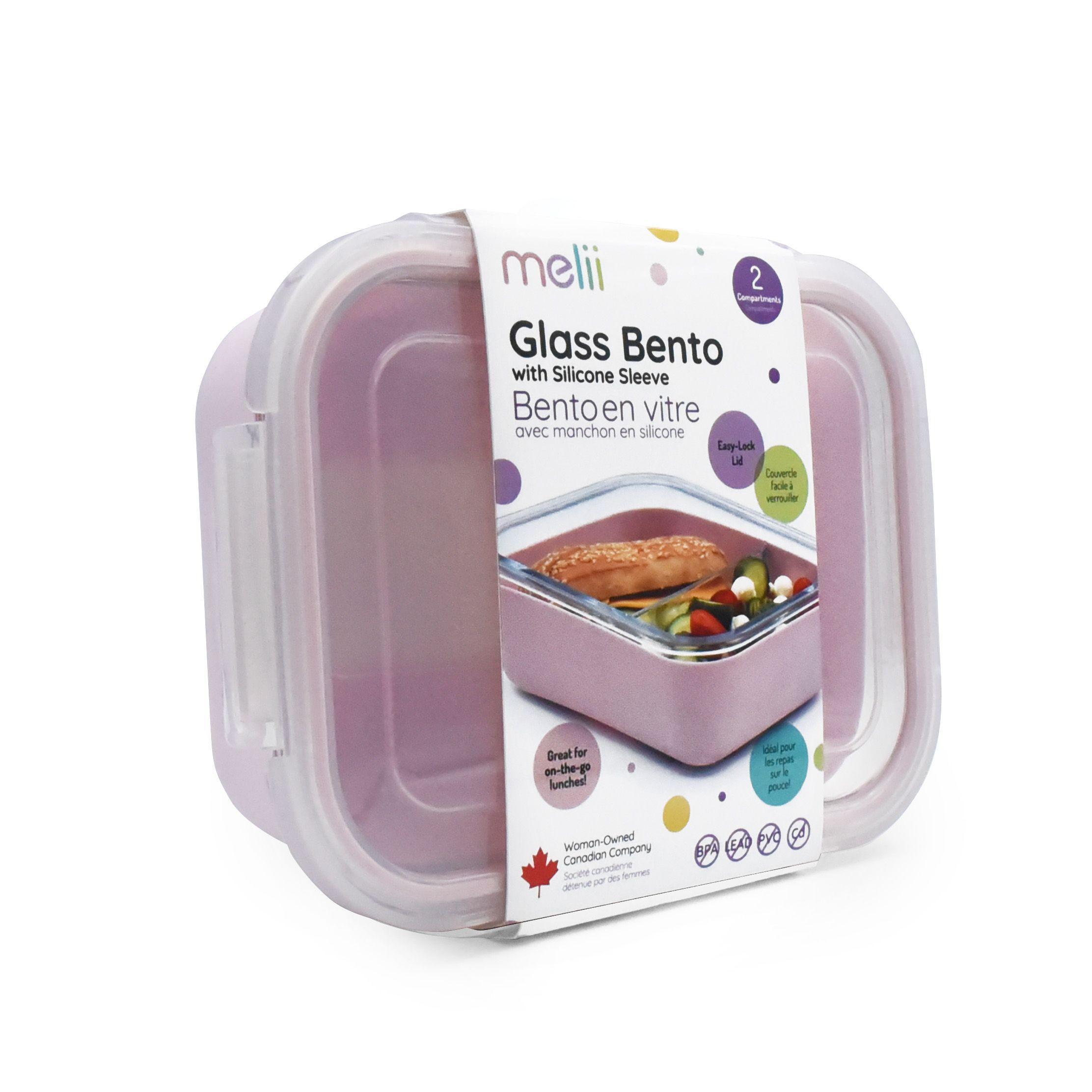 Contenedor Bento de Vidrio Con Funda De Silicona Rosa 740 ml-7
