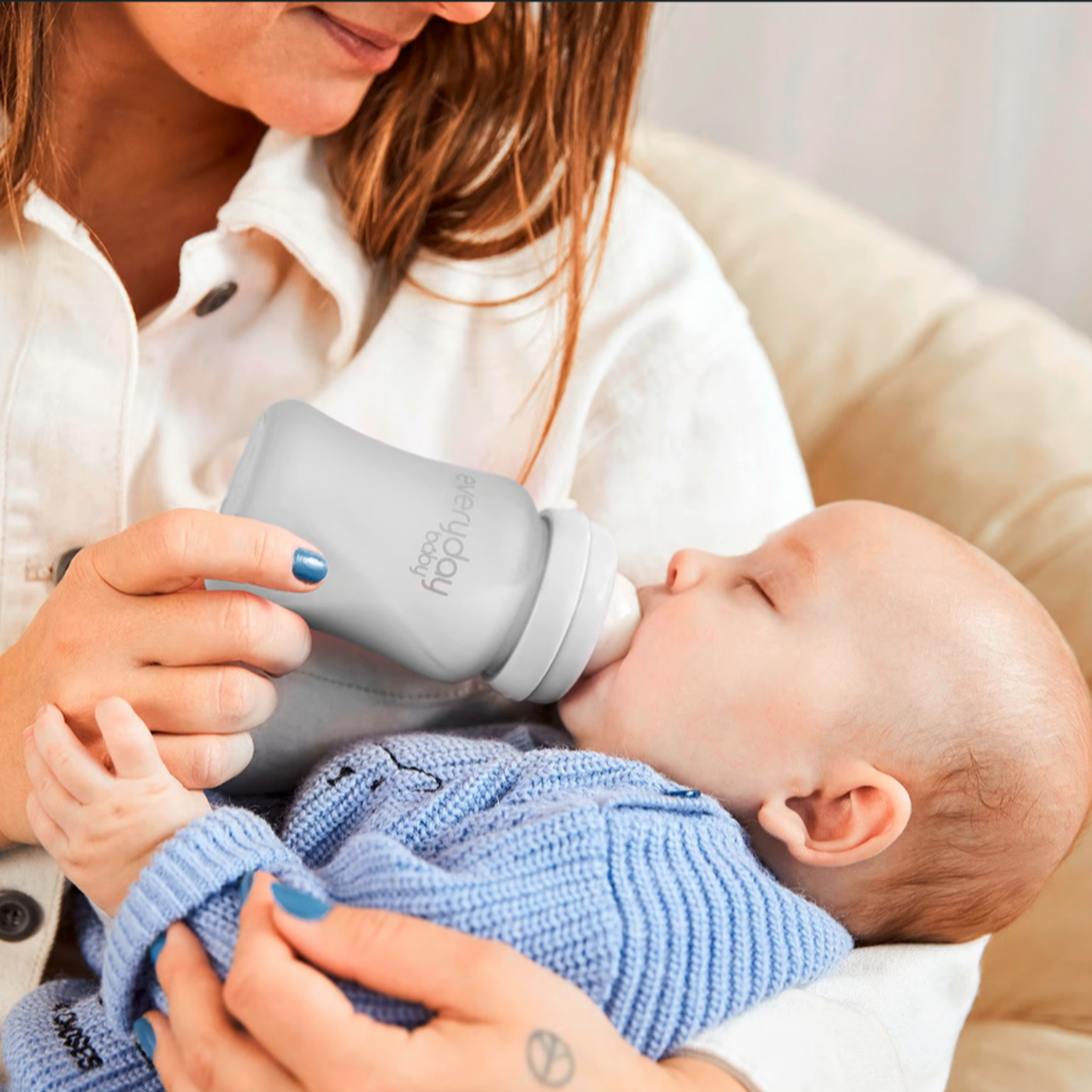 Mamadera de vidrio Healthy 150 ml - Gris-2
