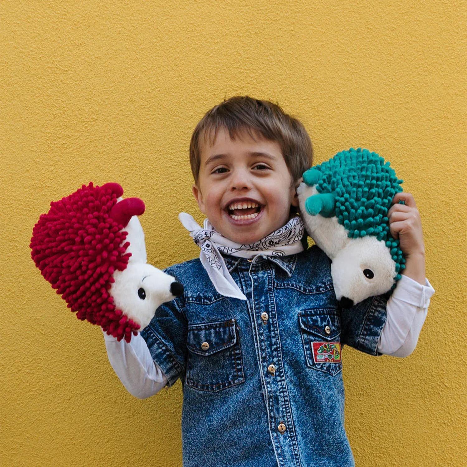Peluche Erizo Piktou Mamá y Bebé - Fucsia-2