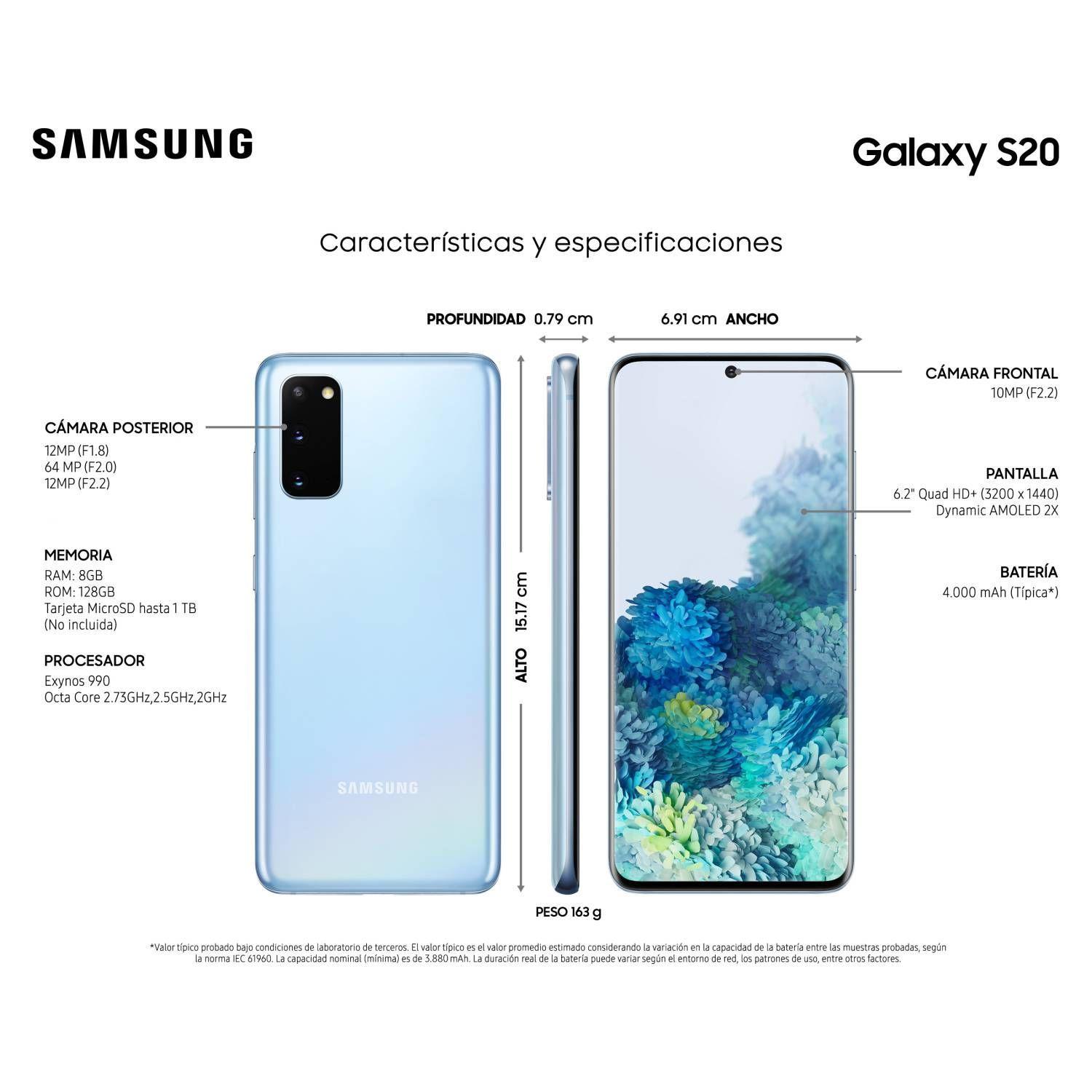 Samsung Galaxy S20 128GB - Reacondicionado - Celeste-1
