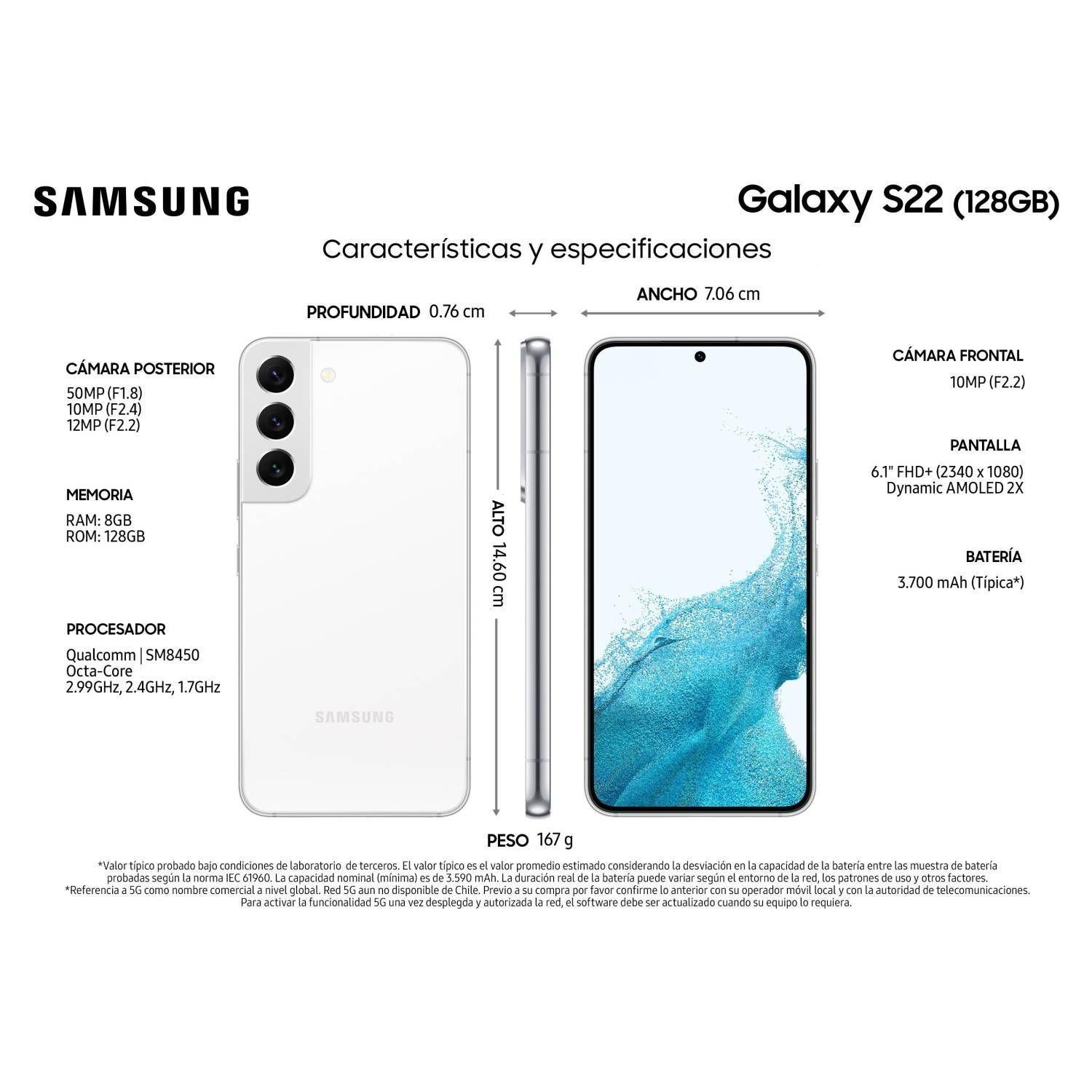 Samsung Galaxy S22 5G 256GB - Blanco - Reacondicionado-1