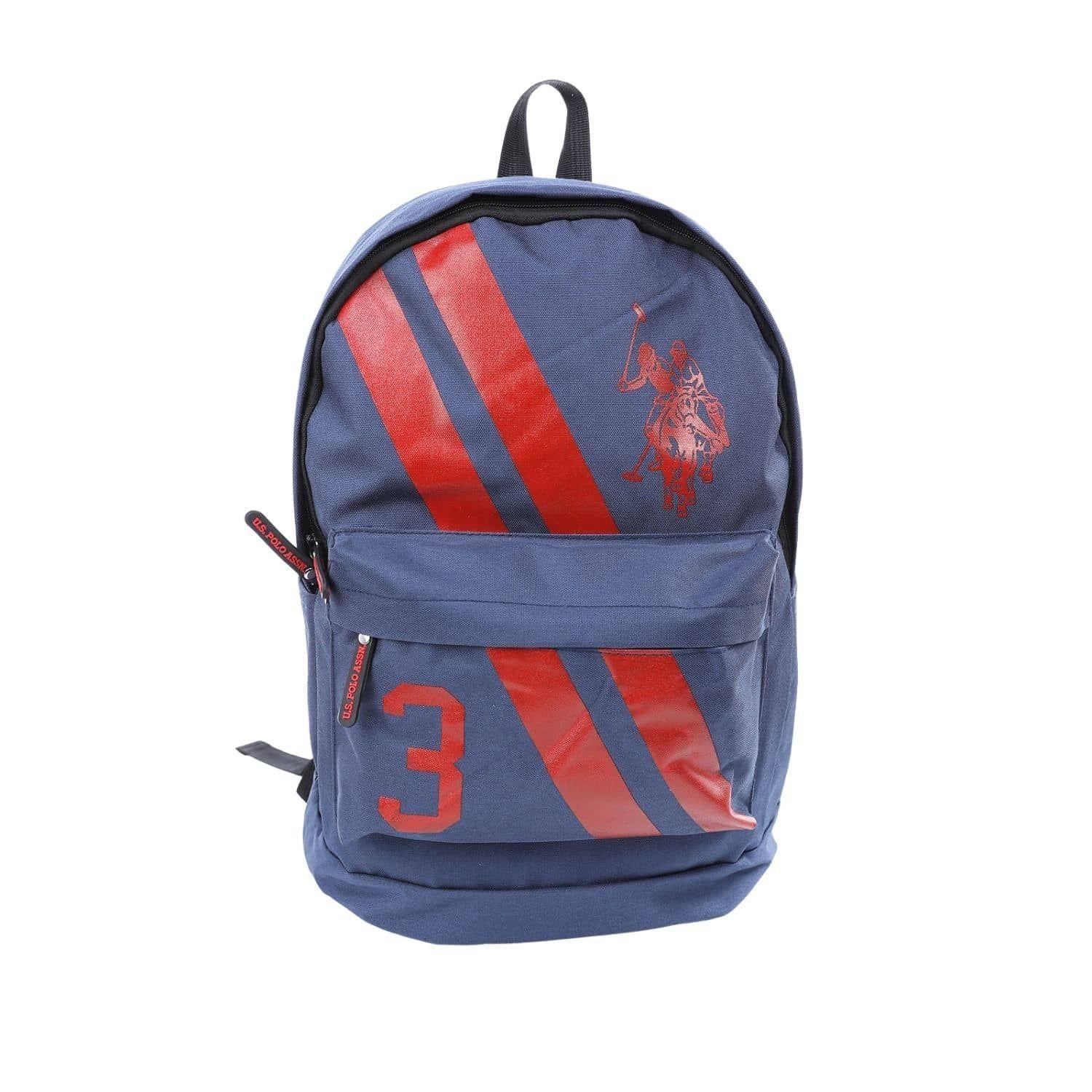 Mochila Azul con Lineas US Polo Assn Porta Laptop-0