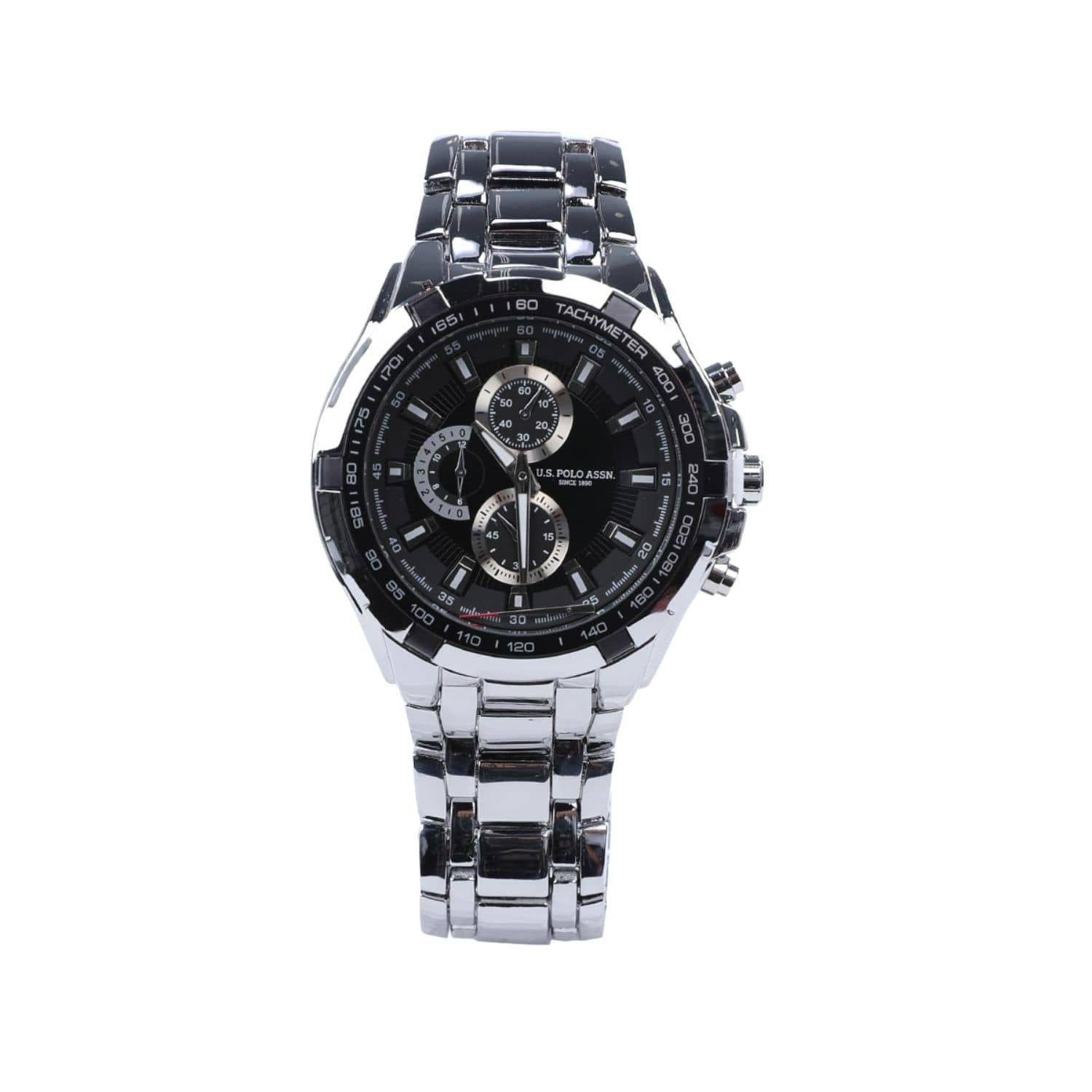 Reloj Analogo US Polo Assn Chrono Plateado con Cronometro-0