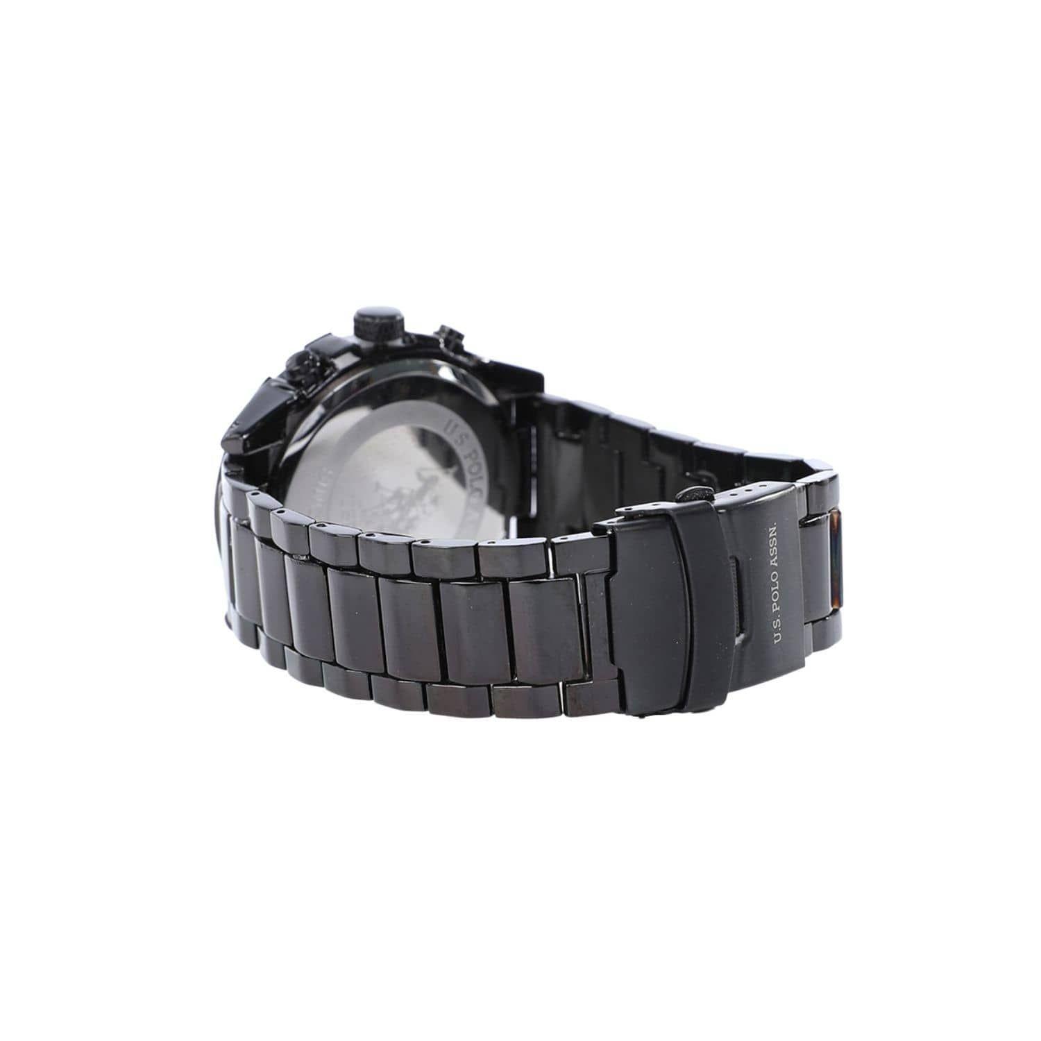 Reloj Analogo US Polo Assn Negro Blanco con Cronometro-1