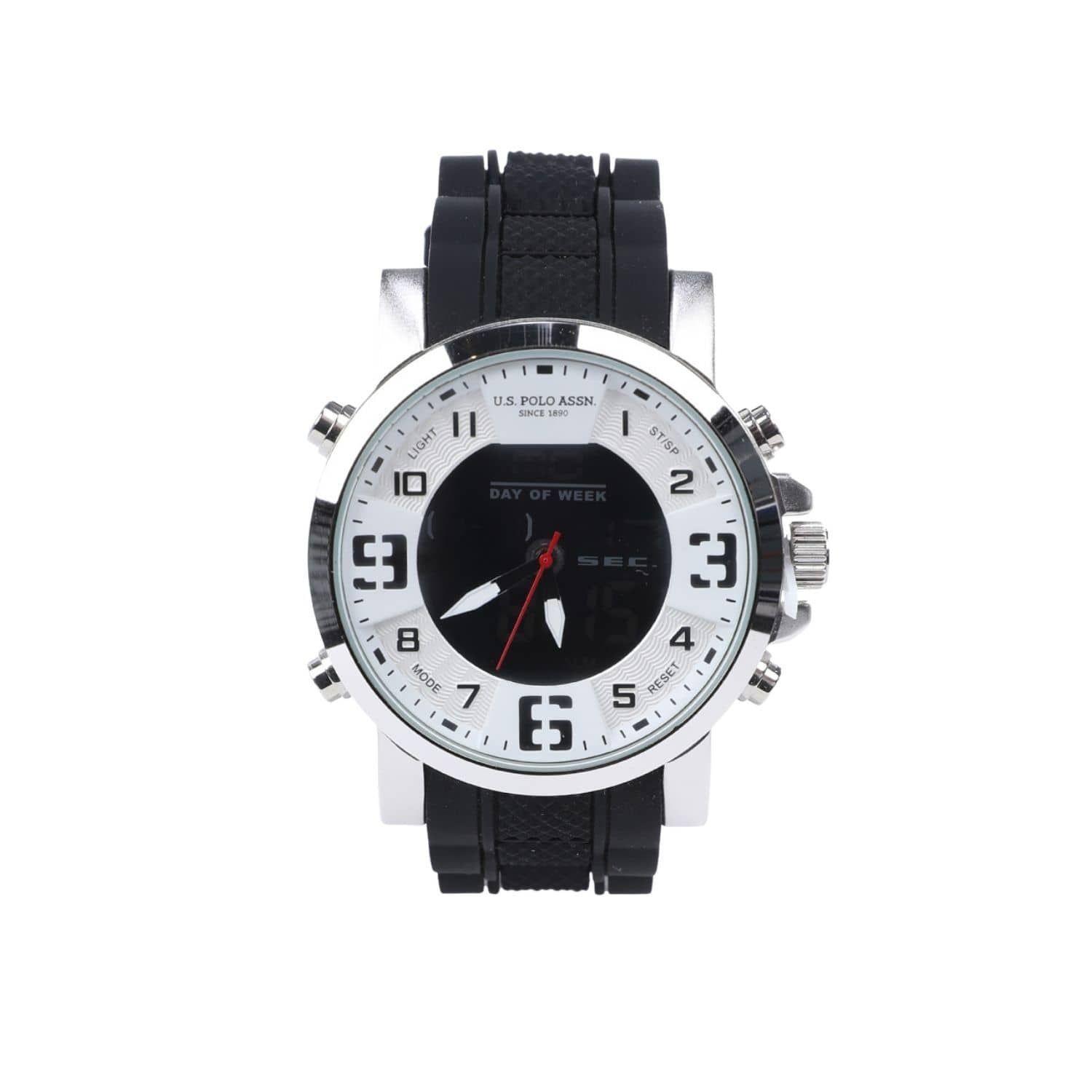Reloj US Polo Assn Correa Negra y Cronometro-0
