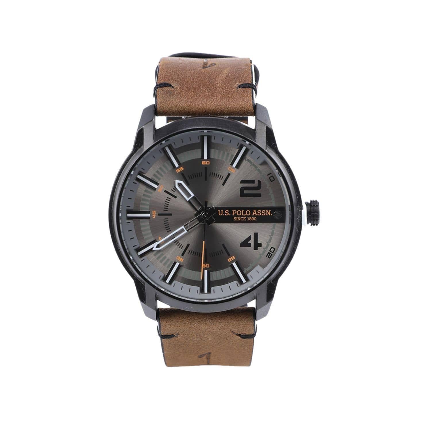 Reloj Analogo US Polo Assn Cafe con Cronometro-0