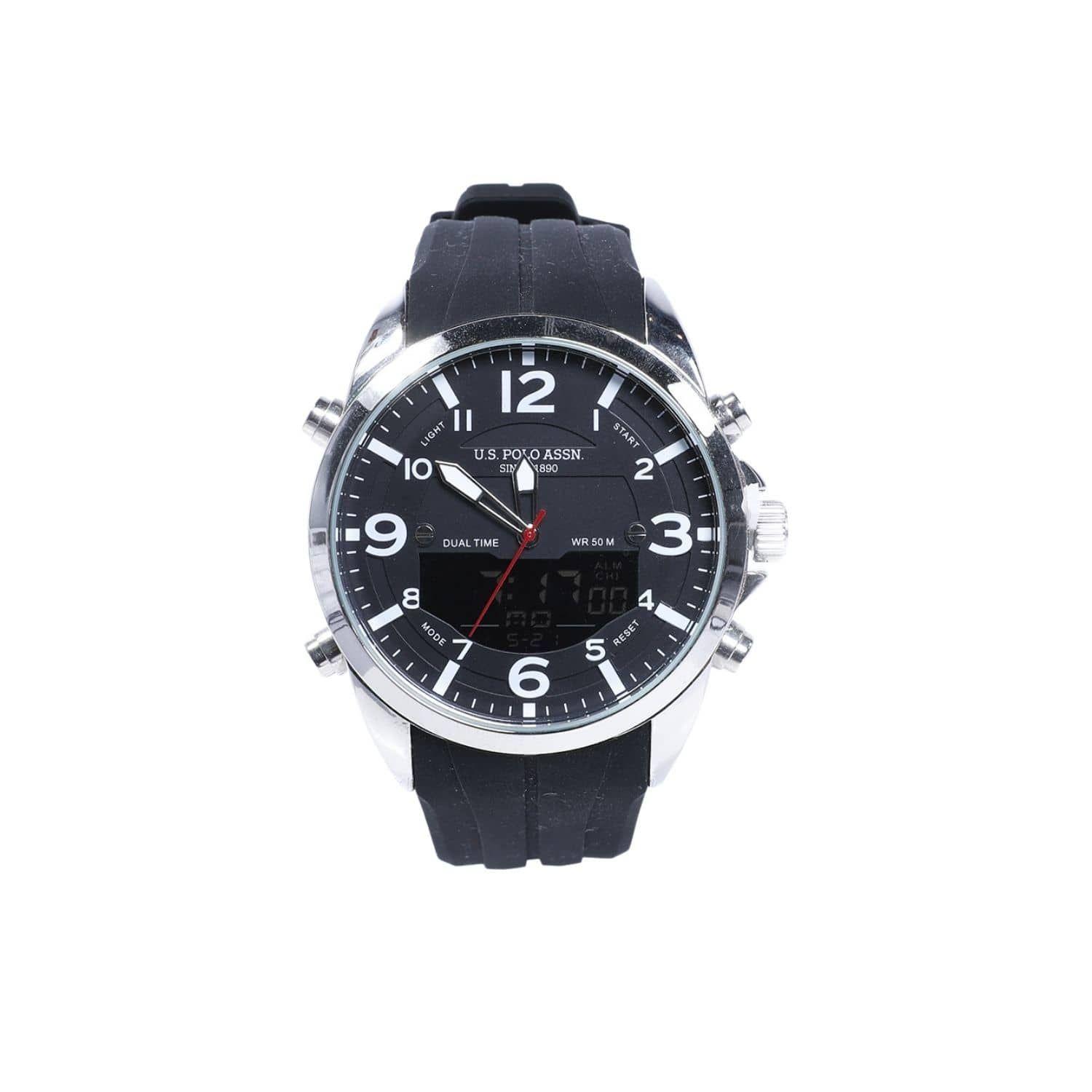 Reloj Dual Time US Polo Assn negro con cronometro-0