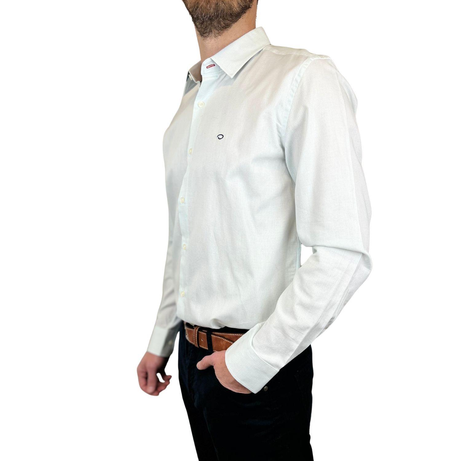 CAMISA BLANCA Y MENTA MANGA LARGA OSCAR DE LA RENTA - HOMBRE-1