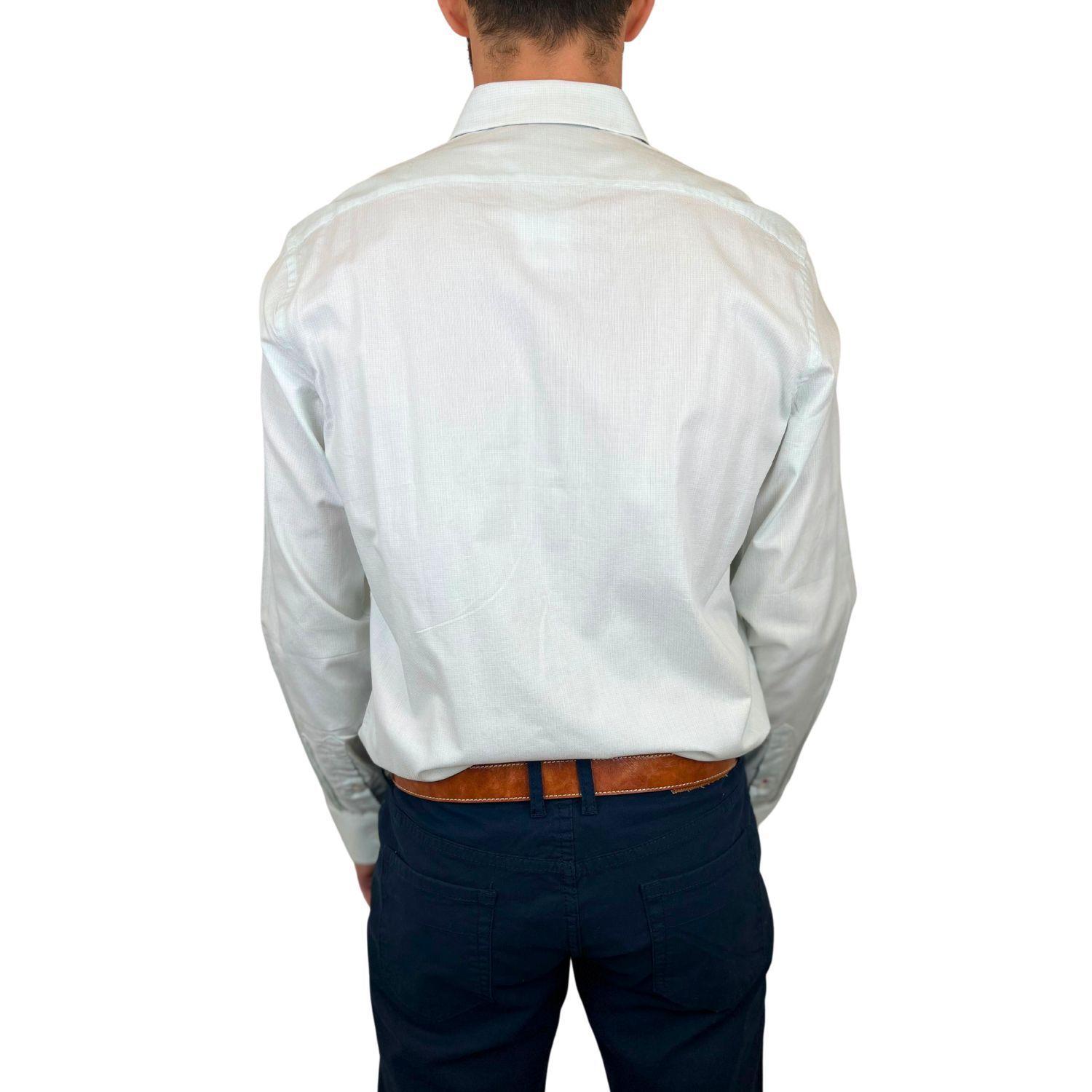 CAMISA BLANCA Y MENTA MANGA LARGA OSCAR DE LA RENTA - HOMBRE-2