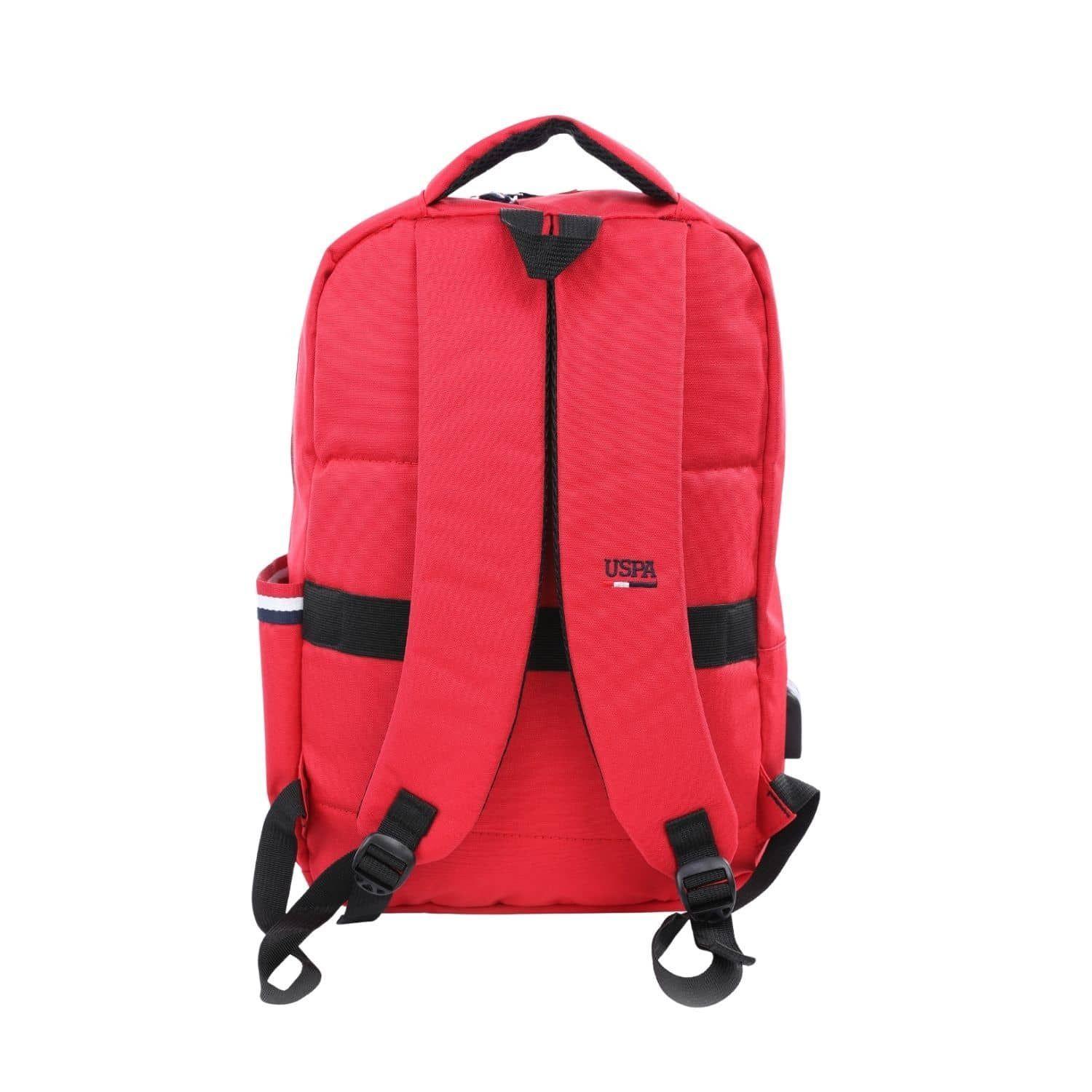 Mochila Roja US Polo Assn Porta Laptop Multifuncional-2