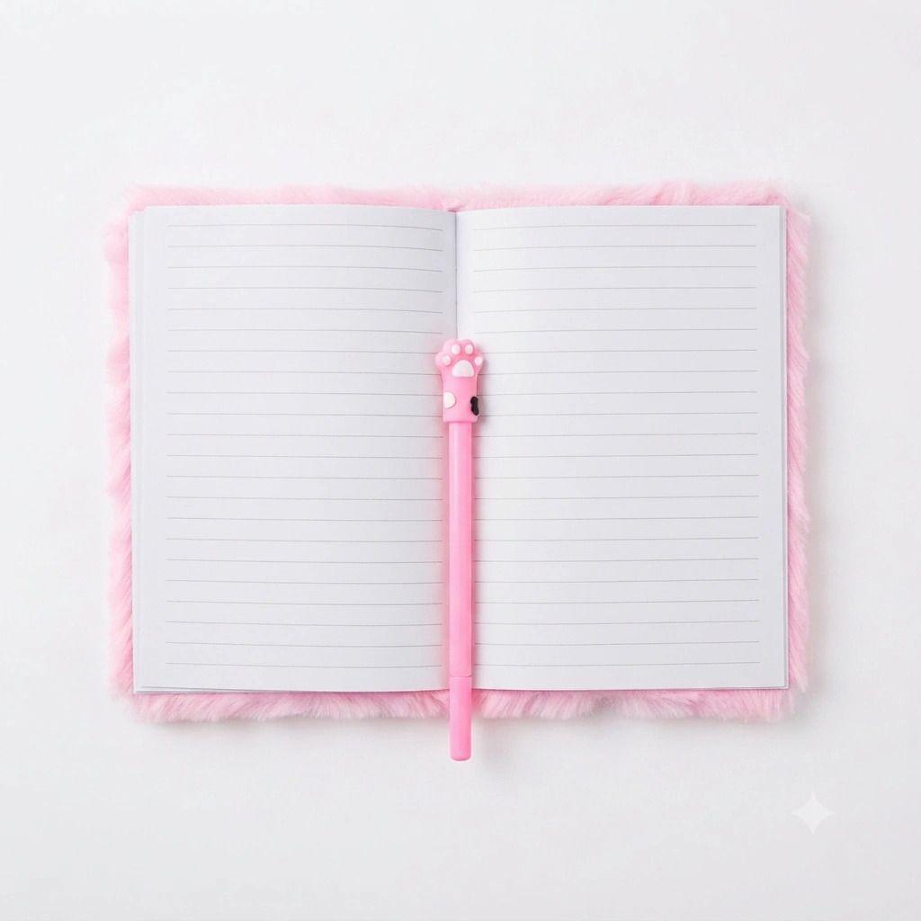 Libreta Rosada Gato L piz Garrita Kawai-2