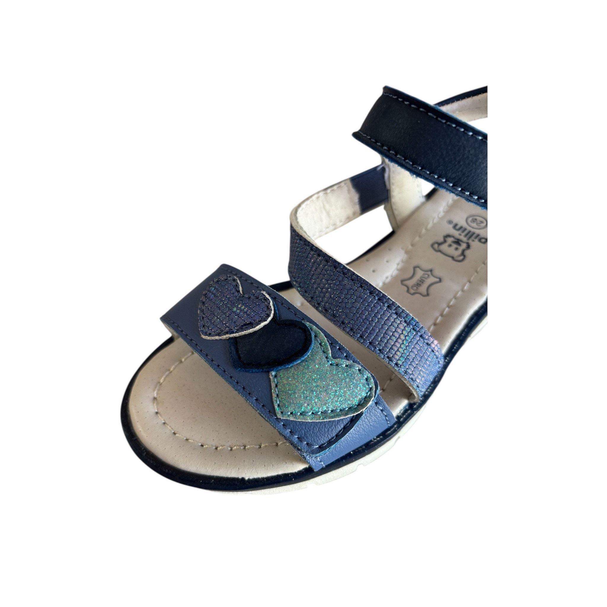 Sandalia 28 29 35 Niña Velcro Azul Pillin-2