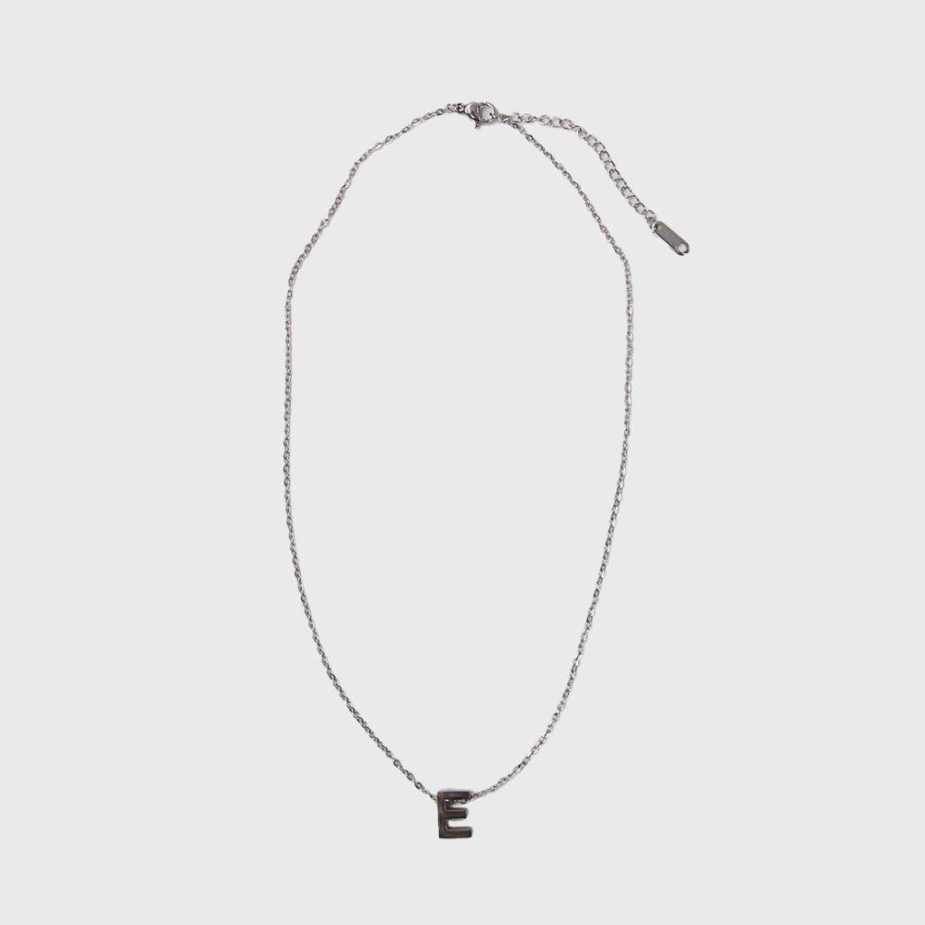 Collar Letra E de Acero Quir rgico Mujer Cadena con Dije Inicial Elegante-3