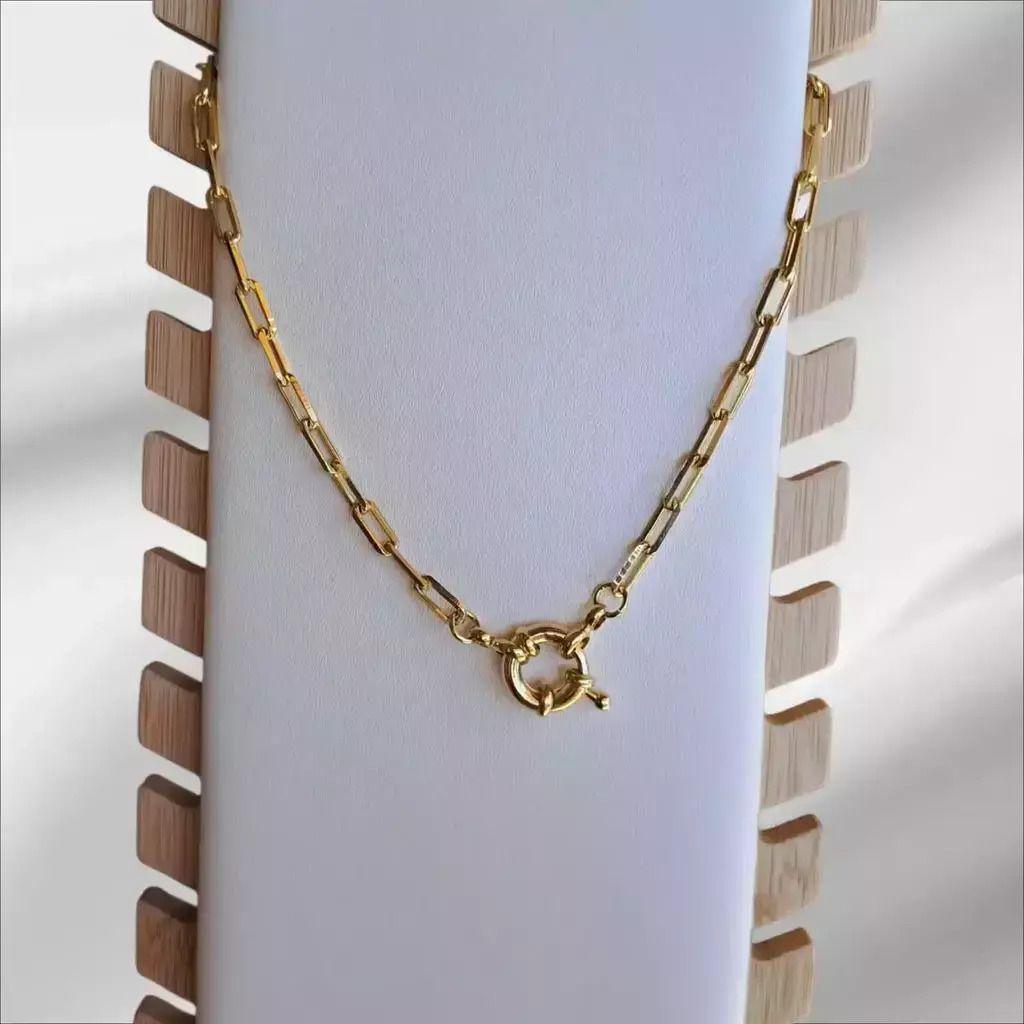Collar Mujer Estrella Ba o de Oro-2