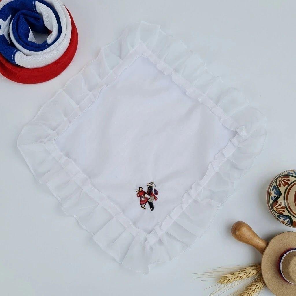 Pa uelo Cueca Ni a Borde Fiestas Patrias 28x28cm-0