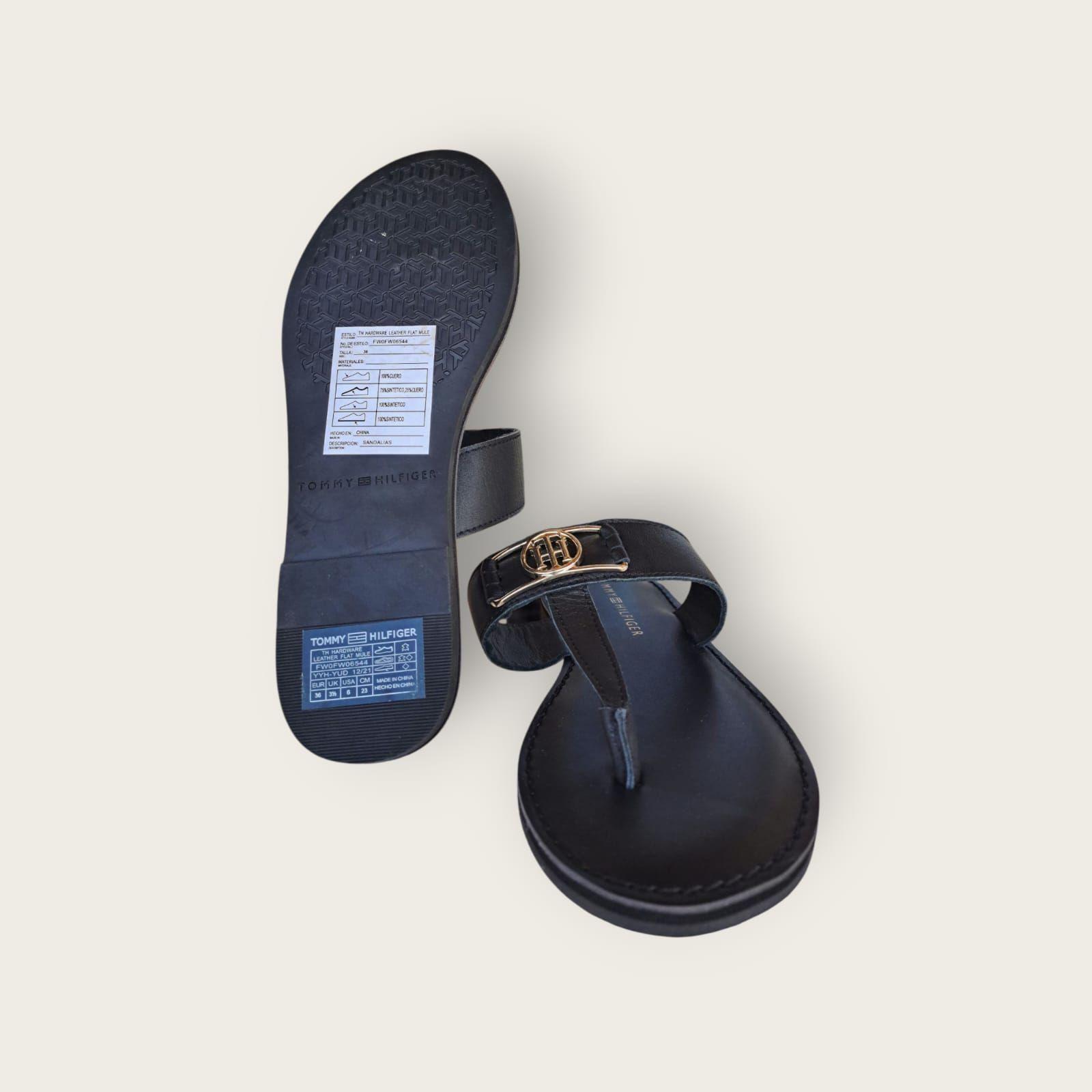 Sandalia Tommy Hilfiger 36 Mujer Negro -2